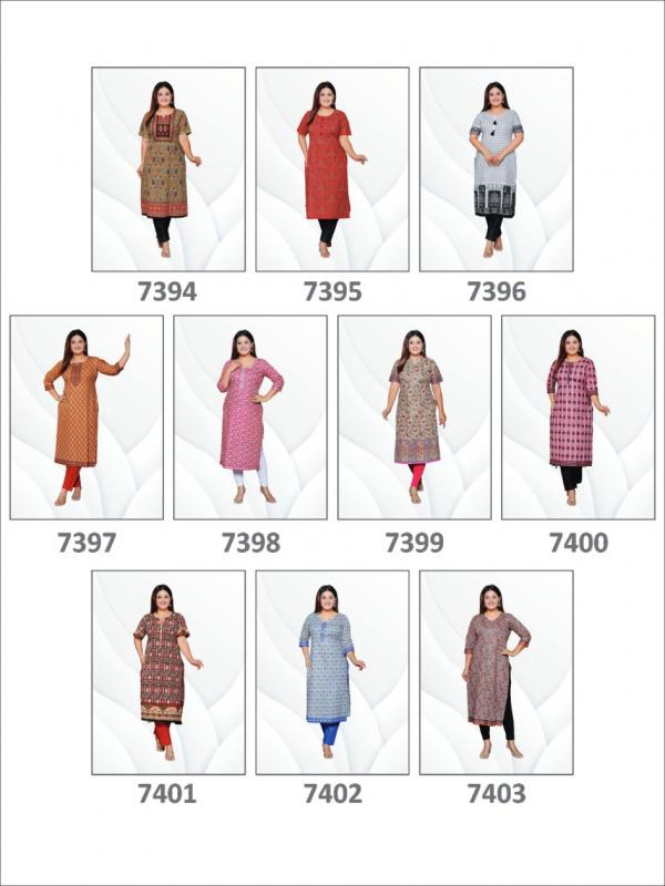 Aarvi Plus Size Vol-4 – Straight Kurtis